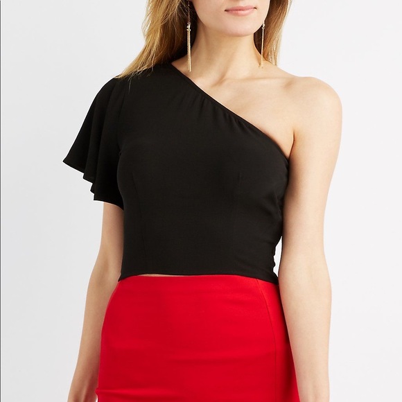 Charlotte Russe Tops - Tied One Shoulder Shirt